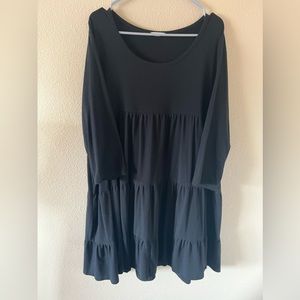 2X Chic soul black 3/4 sleeve babydoll dress knee length. Great condition